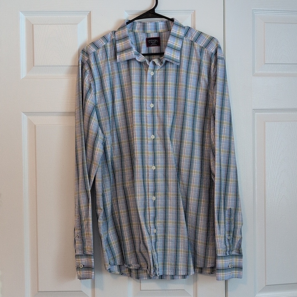 UNTUCKit Men's Long Sleeve Rutherglen Plaid Dress shirt NWOT